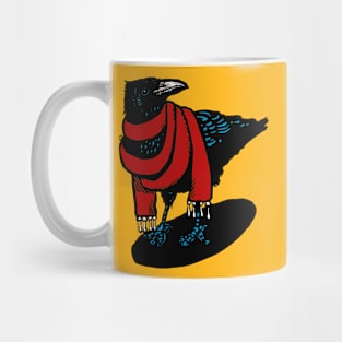 Big Red Scarfed Crow Mug